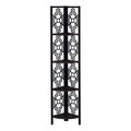 Daphnes Dinnette 62 in. Espresso & Black Metal Corner Etagere Bookcase DA2618218